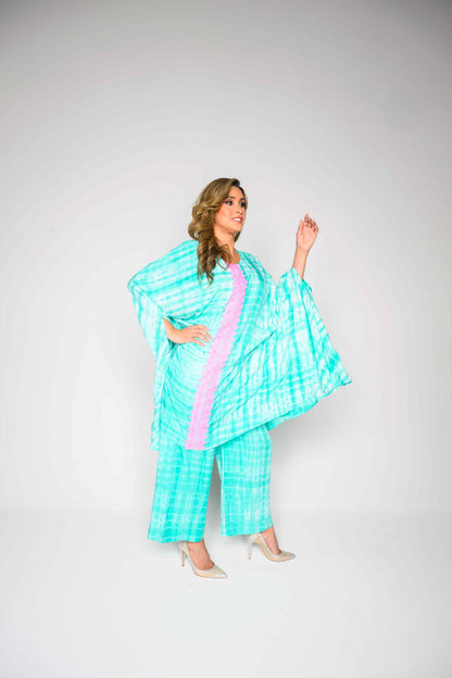 RMCP - Sea Green Crepe Kaftan Co-Ord Set