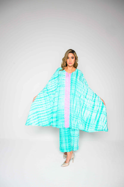 RMCP - Sea Green Crepe Kaftan Co-Ord Set