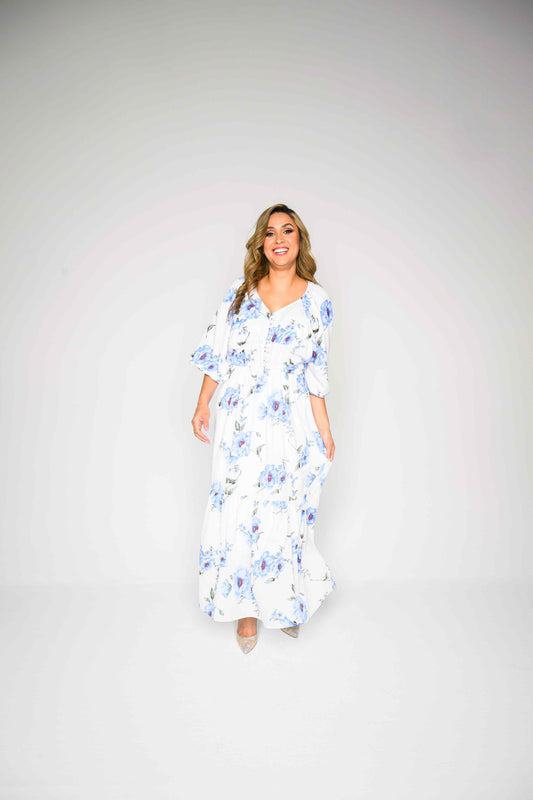 Alish White Floral Dress RMO1