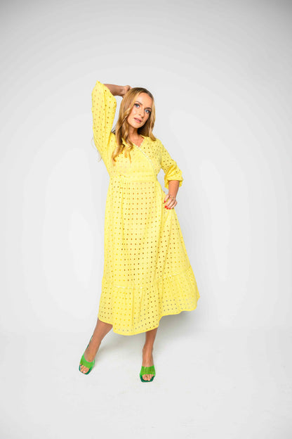 RMFI - Soft Yellow Chikankari Dress