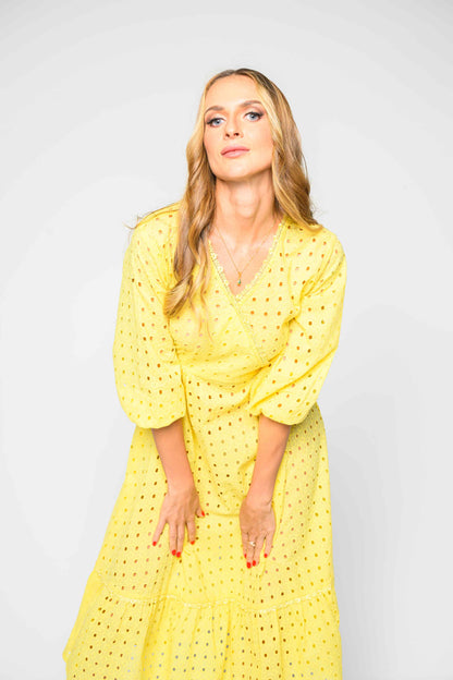 RMFI - Soft Yellow Chikankari Dress