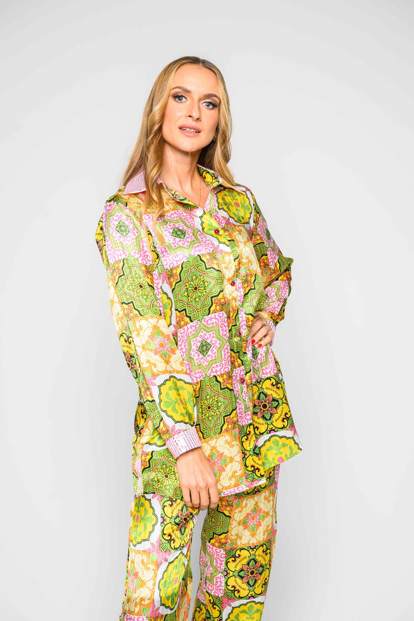 Alish Abstract Printed Satin Co-Ord Set RMAG2