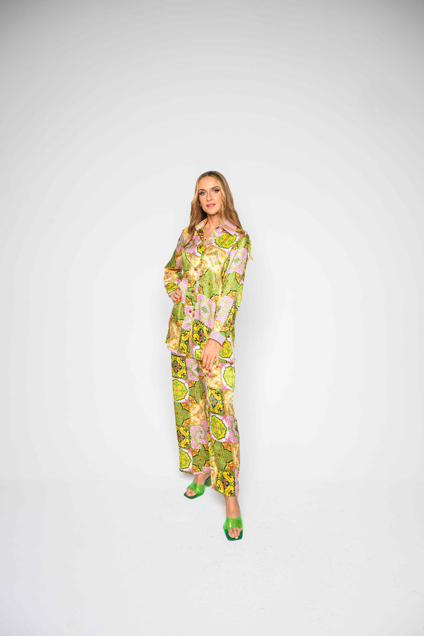 Alish Abstract Printed Satin Co-Ord Set RMAG2