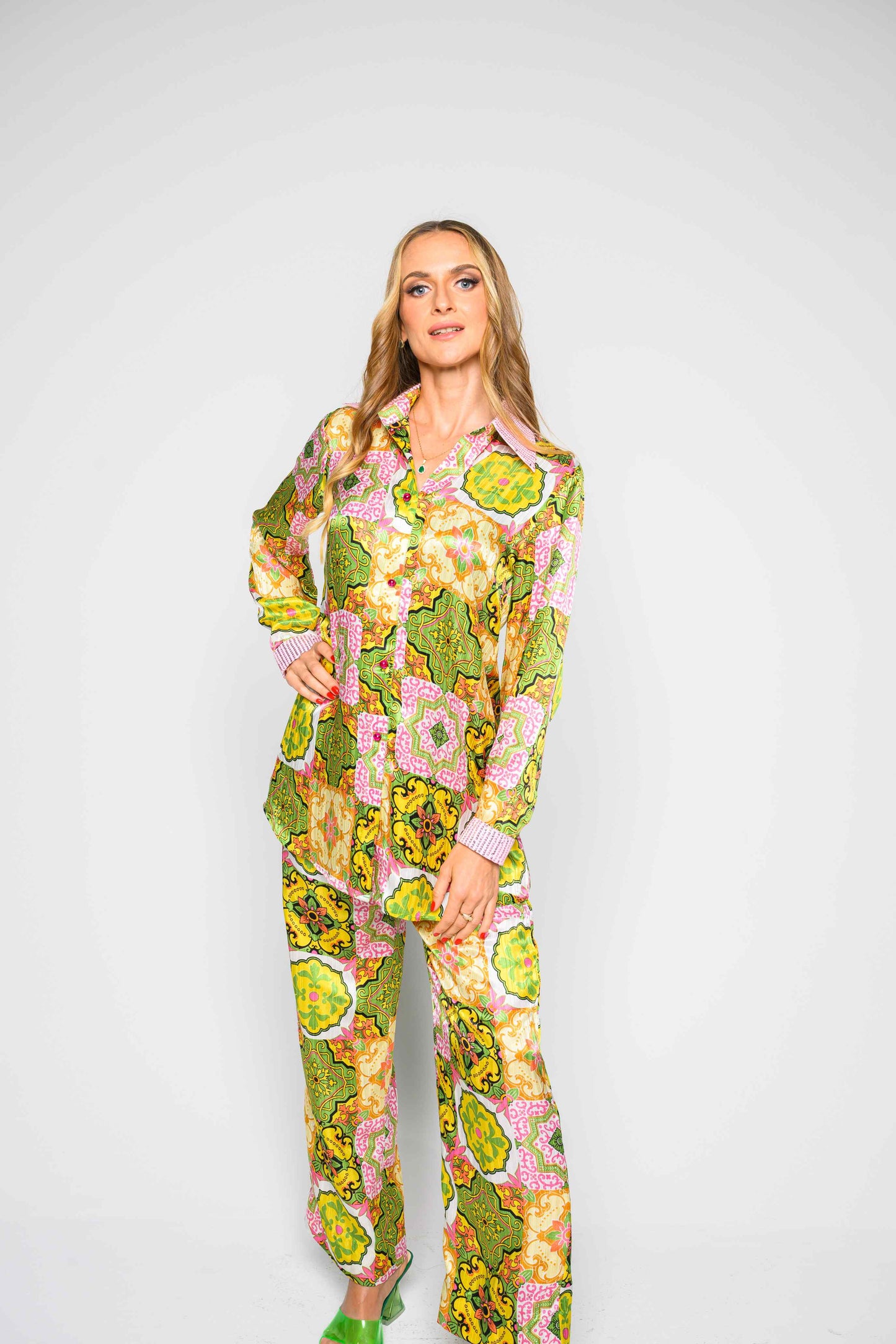 Alish Abstract Printed Satin Co-Ord Set RMAG2