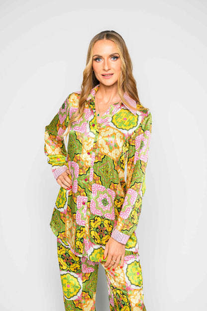 Alish Abstract Printed Satin Co-Ord Set RMAG2