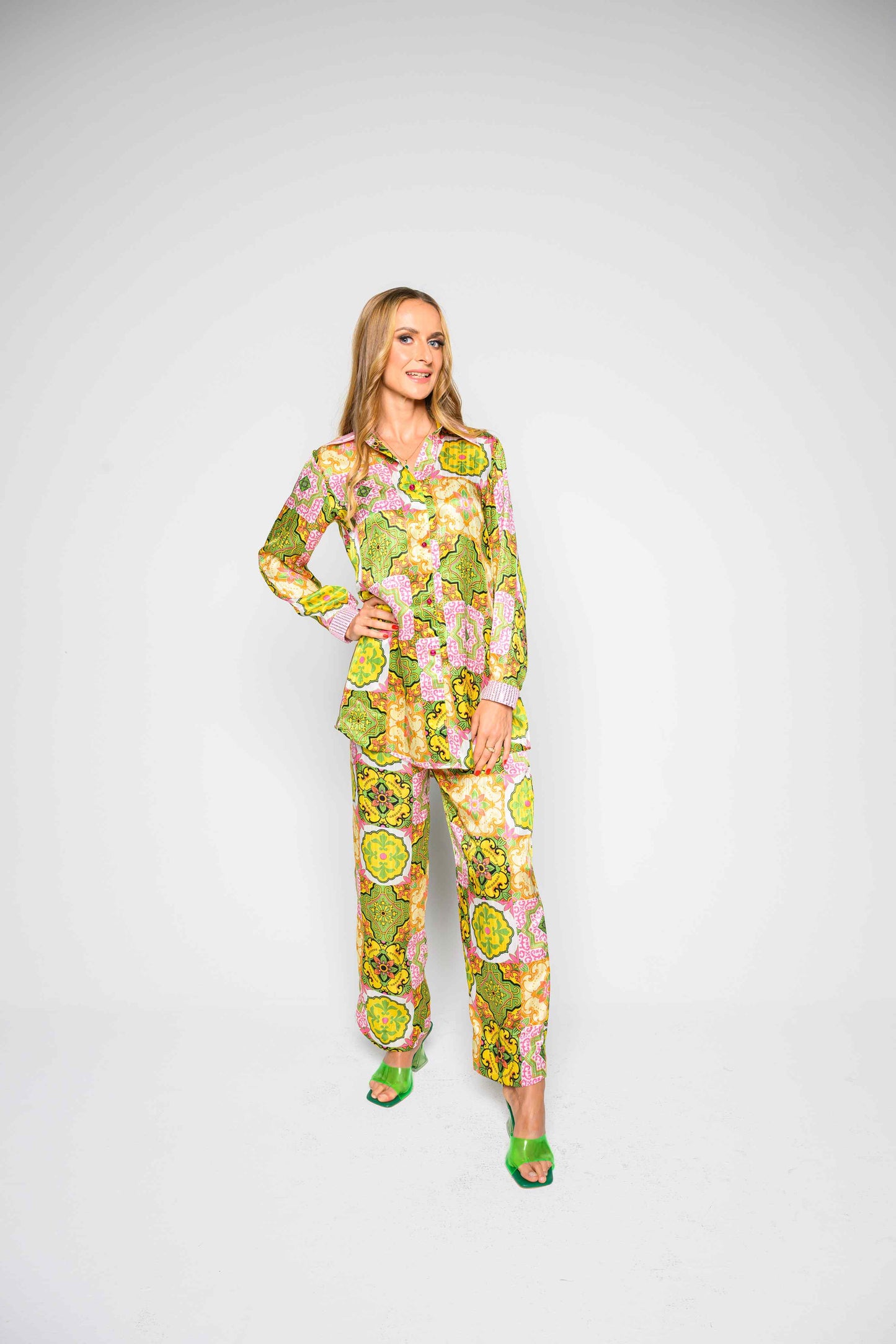 Alish Abstract Printed Satin Co-Ord Set RMAG2