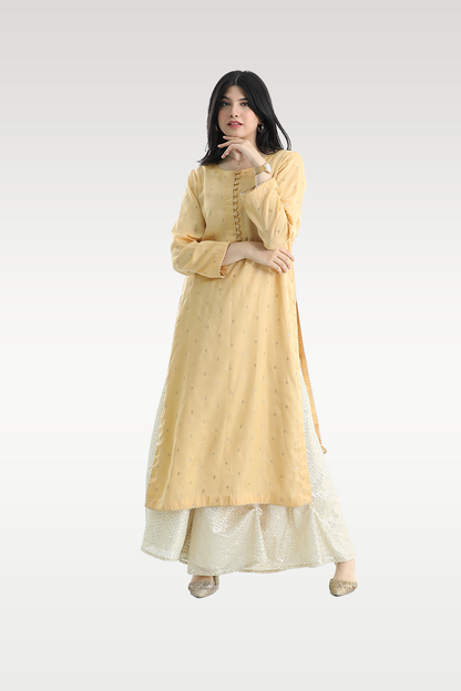 Alish Yellow Long Kurta with Plazo Pant