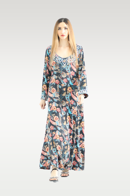 Alish Comfy Jalabiya with Flowy Print