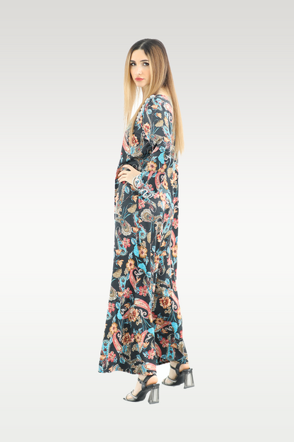 Alish Comfy Jalabiya with Flowy Print