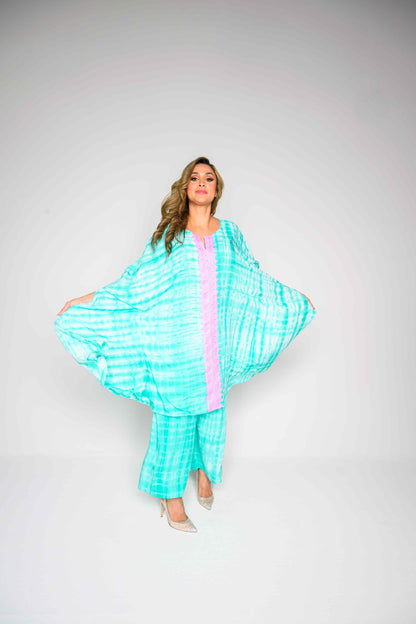 RMCP - Sea Green Crepe Kaftan Co-Ord Set